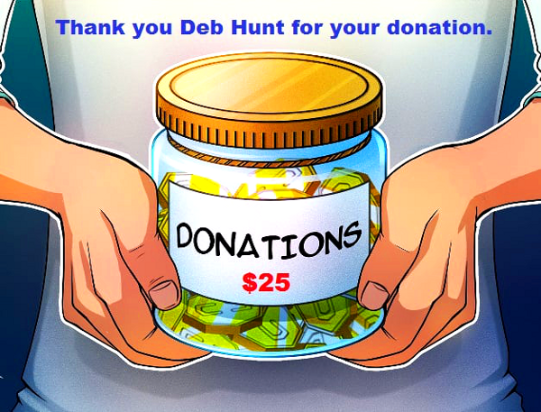Thanks Deb Hunt for donation