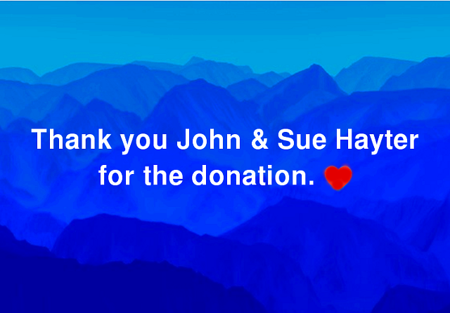 Thanks John & Sue Hayter
